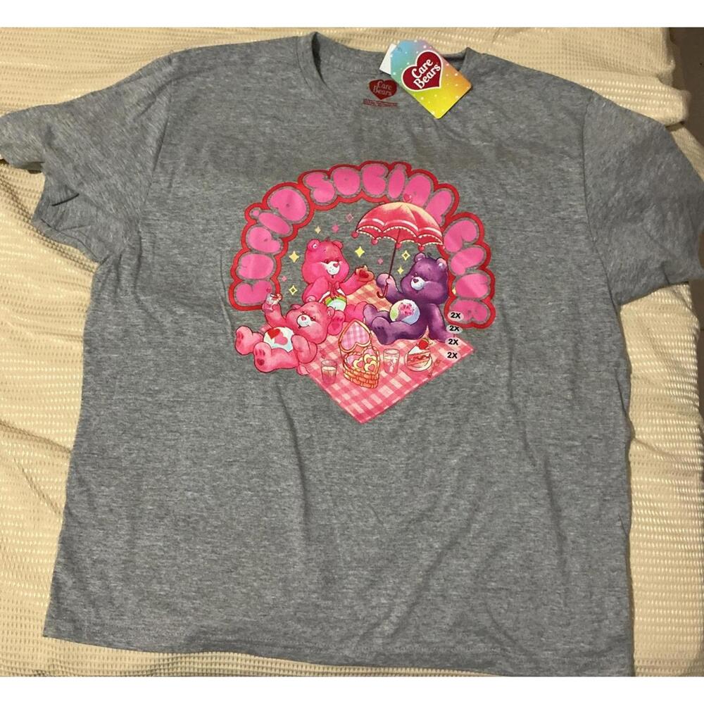 Care Bears Care Bears Cartoon Gray Graphic T-Shirt New 2XL